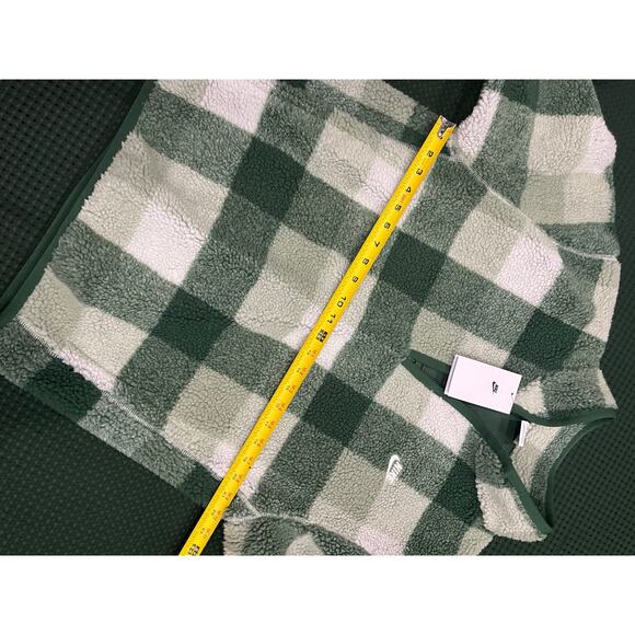 Nike Sherpa Men's Winterized Half-Zip green white plaid pattern pull over unisex - Picture 8 of 13